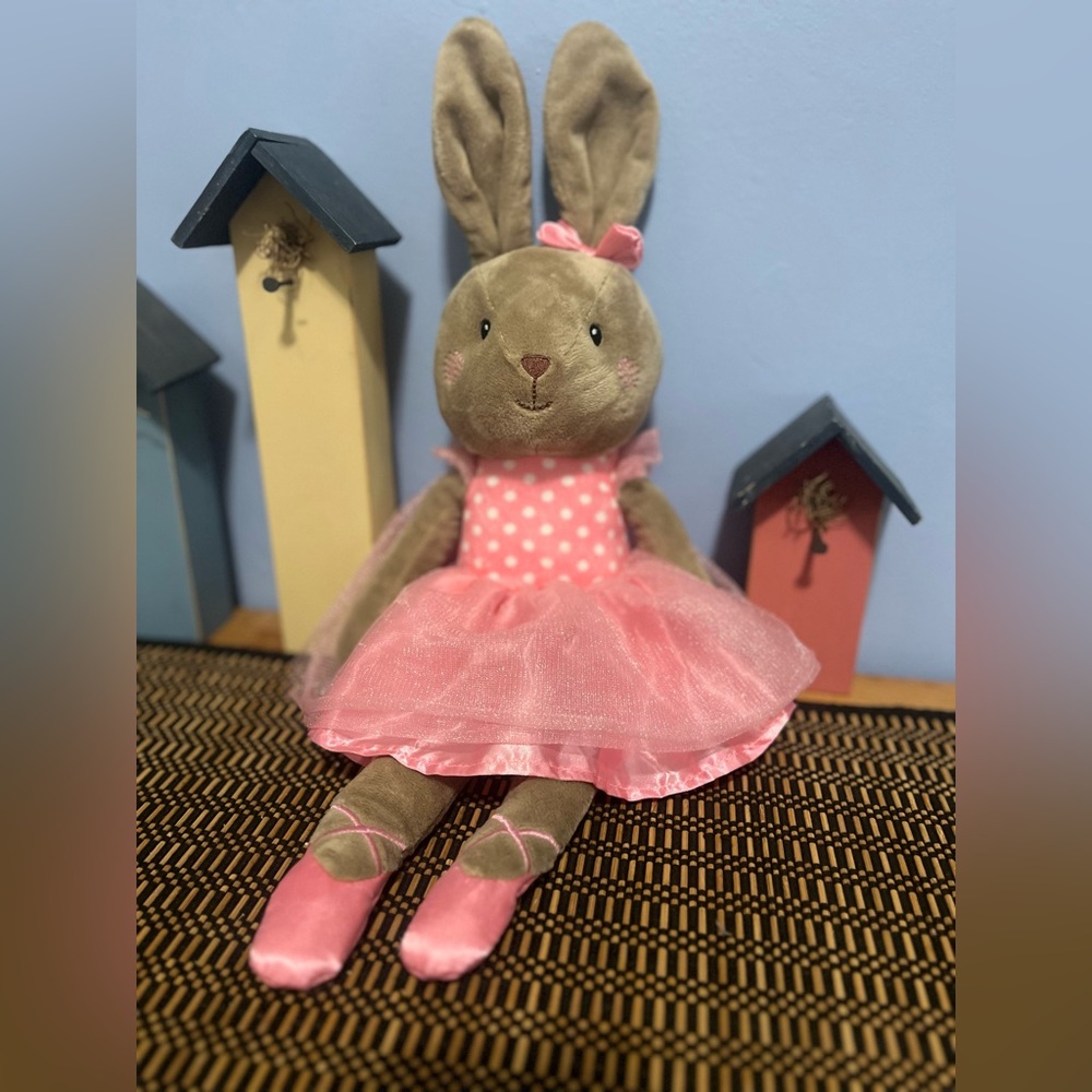Adorable Pink and Brown Bunny Plush Toy